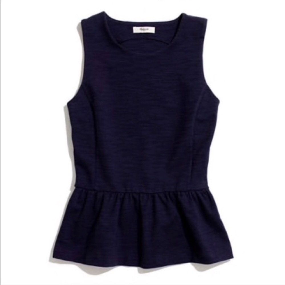 Madewell Navy Peplum Top
